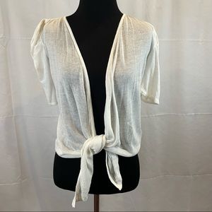 Bebe white high low white cardigan